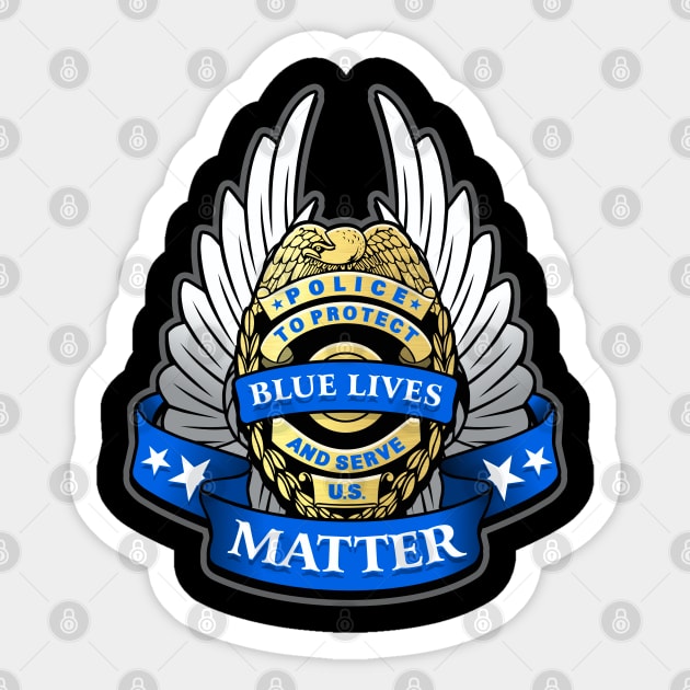 Police Badge Sticker by razrgrfx